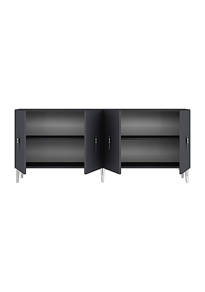 Ka1812as Salkım Konsol Ve Tv Sehpası Antrasit-sılver 180cm Antrasit - Gümüş