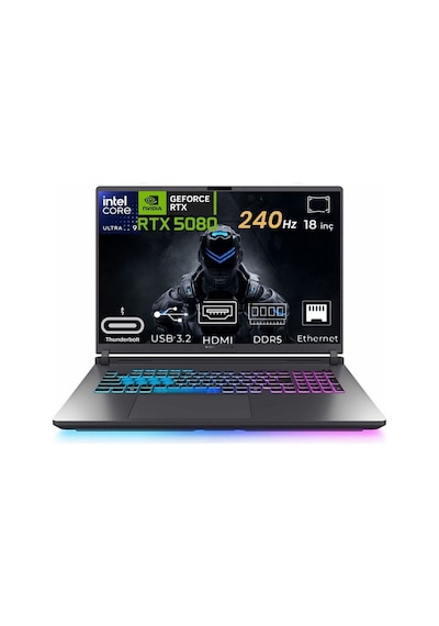 Asus ROG Strix G18 G815LW-S9128-65 Ultra 9 275HX 40 GB 4 TB+4 TB SSD RTX5080 18" W11P Dizüstü Bilgisayar