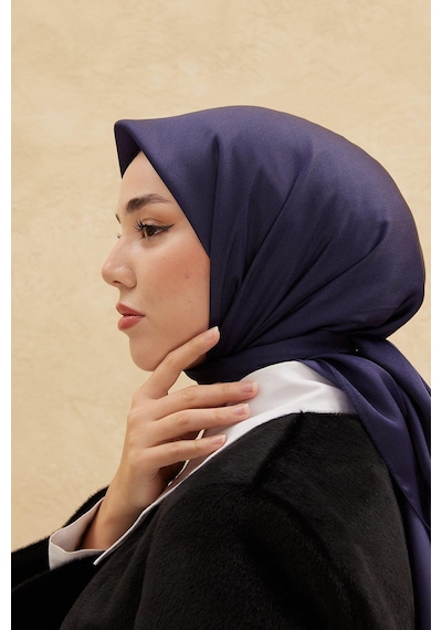 Silk Home Düz Shiny Eşarp - Koyu Lacivert Koyu Lacivert