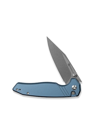 Sencut Selkyris Blue Aluminum Handle Gray Stonewashed Blade Kamp Çakı Mavi