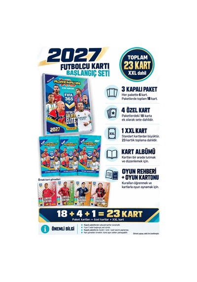 Panini Futbolcu Kartı Fıfa 365 2027 Başlangıç Seti 23 Kart 3 Paket 4 Özel Kart Ve 1 Xxl Kart Albümlü
