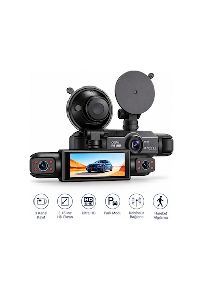 Castu Ck05 4 Kameralı Araç Kamerası 3.16 Ips Ekran Hd Ultra 1080p Wifi Li Kayıt Cihazı