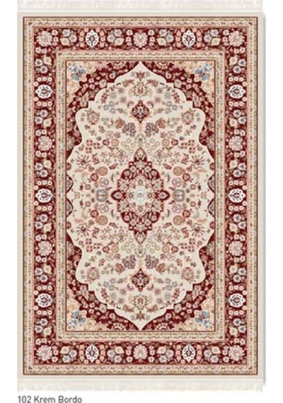Bünyan Halı Isfahan Serisi 102 Krem Bordo 150X233Cm