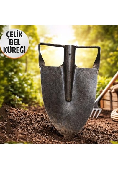 Sapsız Toprak Bel Küreği Çelik Dayanıklı Bahçe Küreği Toprak Kazma Bahçe Küreği Profesyonel Kullanım