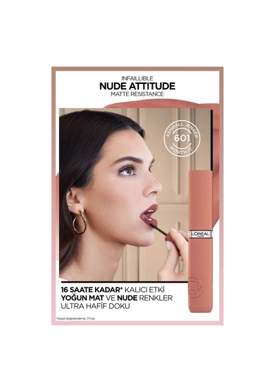 L'Oréal Paris Infaillible Matte Resistance Likit Mat Ruj - 601 Worth It & Mini Paradise Maskara 4.7 Ml Makyaj Seti pktinf2stprjprdsmskr-9322 601