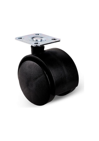 Düz Tabla Tekerlek 50mm Masa Sehpa Dolap Tekeri Krom Siyah 50mm