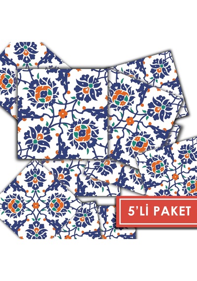 Kendinden Yapışkanlı Çini Desenli Pvc Karo 10x10 Cm 5 Li Paket