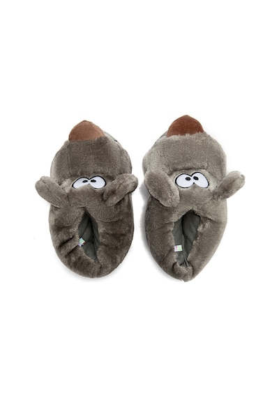 Twigy Fibert EE0523 Kadın,Garson Boy Hayvanlı Panduf Gri 36/41 Gri