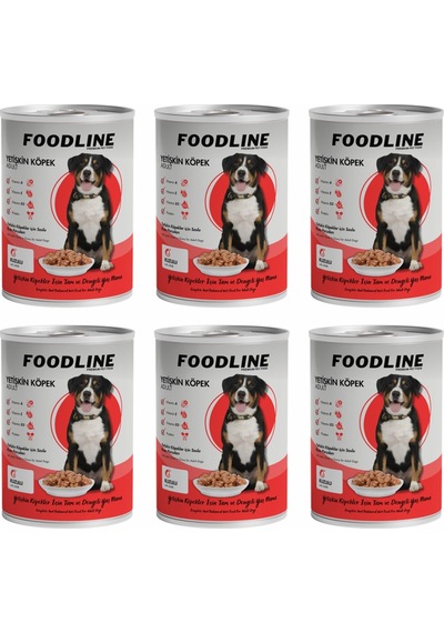 Foodline Kuzu Etli Yetişkin Köpek Konservesi 6 x 400 G