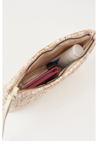Vivaq Kadın Bellis Tweed Krem-pudra Astarlı Bilek Askılı Portföy El Ve Clutch Çanta Krem Pudra