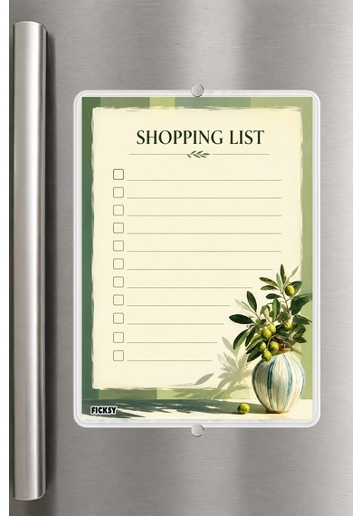 Alışveriş Listesi - A5 - Mıknatıslı - Pvc - Buzdolabı Notluk & Masaüstü - Yaz Sil - Planlayıcı - 4269 Çok Renkli