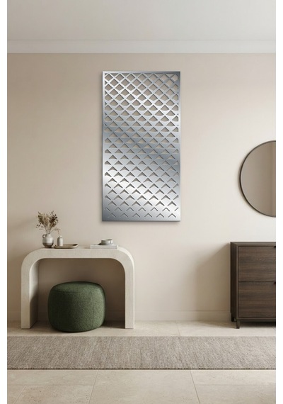 Pul Dekoratif Panel Metal Duvar Tablosu - Duvar Sanatı - Duvar Dekoru - Krom