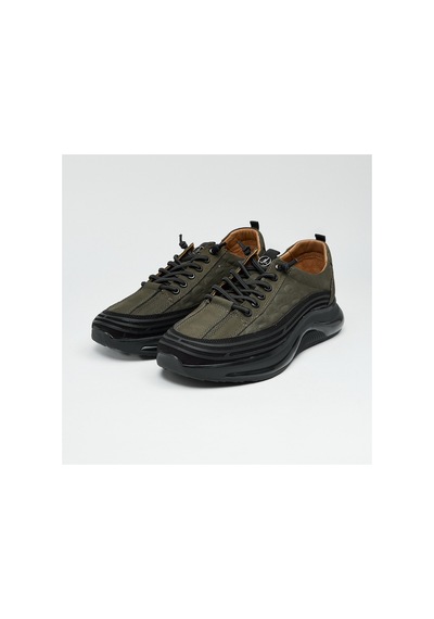 Derinet Hakiki Deri Comfort Erkek Sneaker Haki Nubuk Haki Nubuk