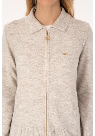 U.s. Polo Assn. Kadın Taş Hırka Triko 50309631-vr049 Tas