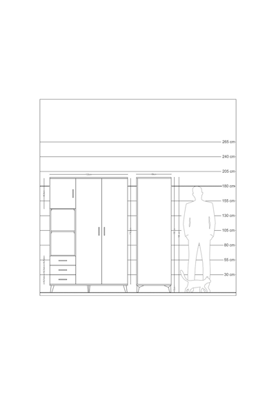 Kronos Dolap 6 Raflı 3 Çekmeceli Tek Askılı 132x59x195 Çam-antrasit/çam Antrasıt/atlas Çam Kronos Dolap 6 Raflı 3 Çekmeceli Tek Askılı 132x59x195 Çam-antrasit/çam Antrasıt/atlas Çam