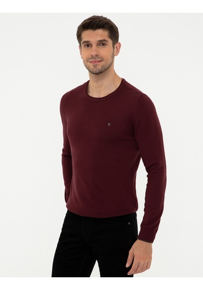 Pierre Cardin Erkek Bordo Triko Kazak 50248582-vr014 Bordo