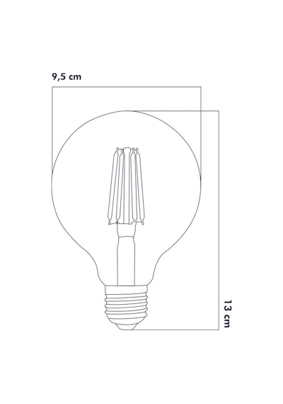 Rustik Led Ampul E27 G95 6w 2700k Gün Işığı 5'li Erd-88
