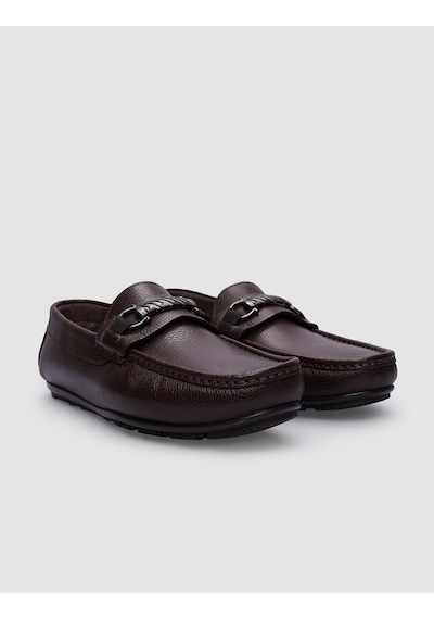 Cabani %100 Hakiki Deri Kahverengi Tokalı Erkek Loafer-kahverengi Kahverengi