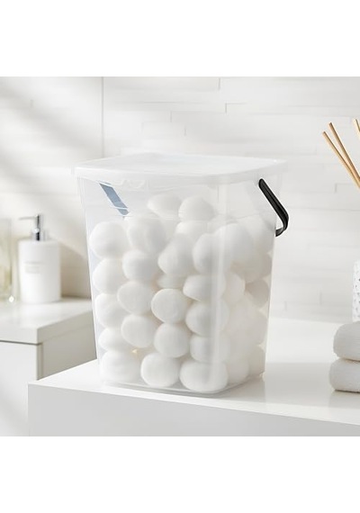 Q-box 6 Litre Çok Amaçlı Şeffaf Saklama Kutusu Kilitli Kapaklı, Saplı Deterjan Ve Erzak Düzenleyici 10