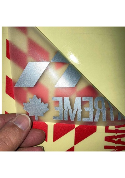 Reflektif Kırmızı Damalı Kask Motosiklet Sticker Takımı Çınar Extreme