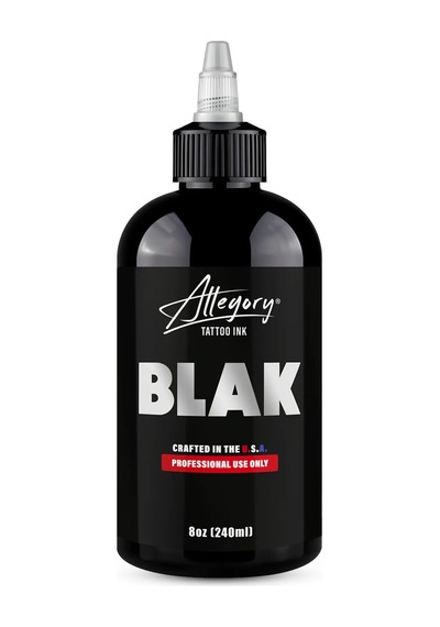 Allegory Blak 8oz Siyah Dövme Boyası Yoğun Pigment &amp Profesyonel Tattoo Ink