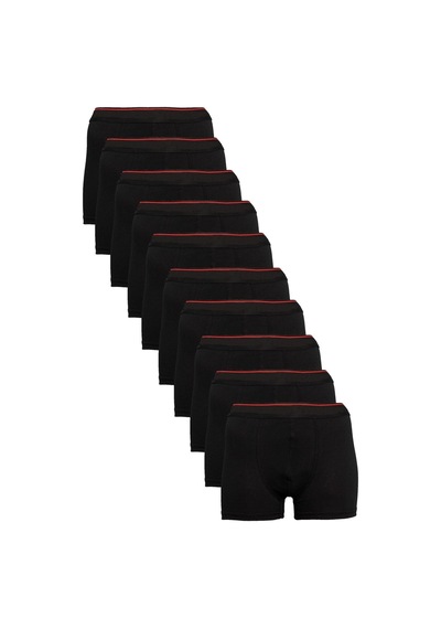 Nacar Store Erkek Siyah 12'li Paket Likralı Pamuklu Boxer