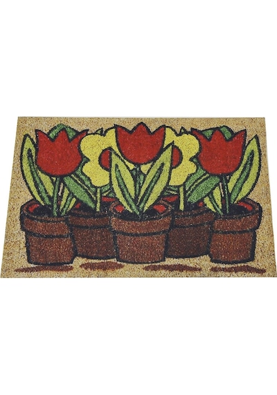 Çiçek Desenli Kauçuk İç Ve Dış Kapı Önü Paspası 45x70