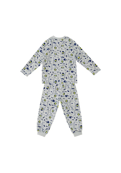 Süper Dino Erkek Bebek Gri Pijama Takımı