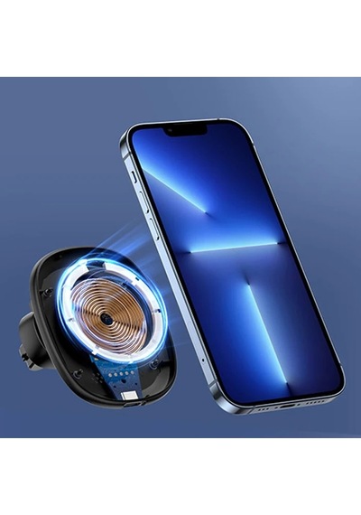 Duzzona V1 15w Manyetik Kablosuz Wireless Hızlı Şarjlı Araç İçi Telefon Tutucu- 5775 Siyah