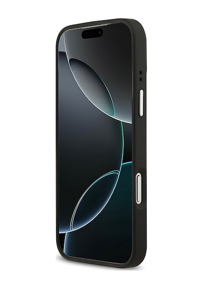 Apple Uyumlu iPhone 17 Pro Max Kılıf Lacoste Lisanslı M-safe Şarjlı Pu Pike Desenli Standlı Metal Logolu Siyah