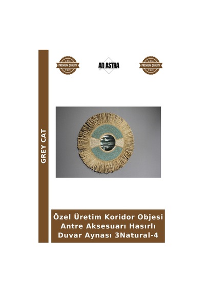 Özel Üretim Koridor Objesi Antre Aksesuarı Hasırlı Duvar Aynası 3natural-4 Naturel