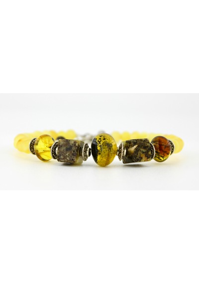 Kehribar Bayan Bileklik Özel Tasarım Ambergold Blk23-69 Çok Renkli