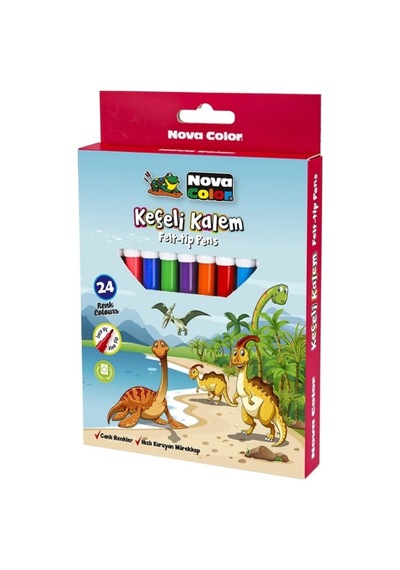 Keçeli Kalem Felt-tip Pens- 24 Lü