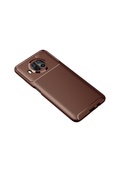 Mi 10t Lite Kılıf Auto Focus Karbon Kapak - Kahverengi
