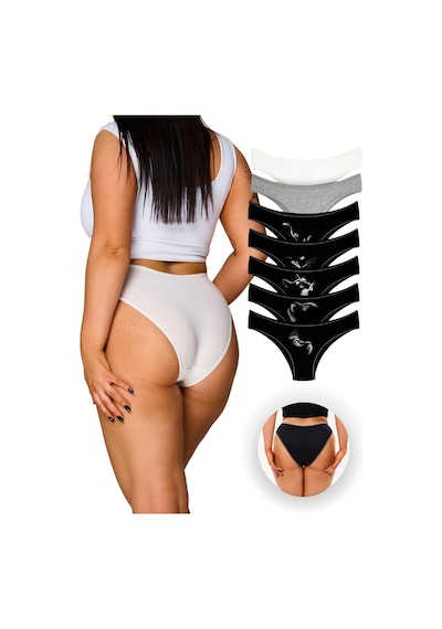 Alya Underwear Kedi Baskılı Su Yolu Lastikli Kadın Bikini Külot-7'li Paket Y13