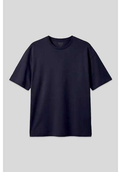 Air Jones Tommy Life Lacivert Pamuklu Kalın Yumuşak Dokulu Oversize Fit Basic Erkek T-shirt - 88377 Lacivert