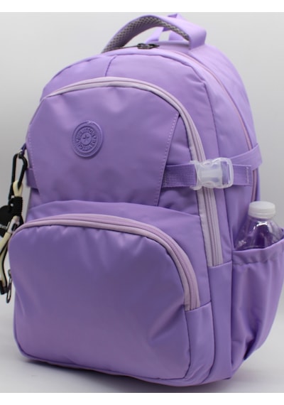 Çok Bölmeli Lüks Unisex Saten Suya Dayanıklı Kumaş Ortaokul Lise Okul Ve Sırt Çantası / 3460 Lila