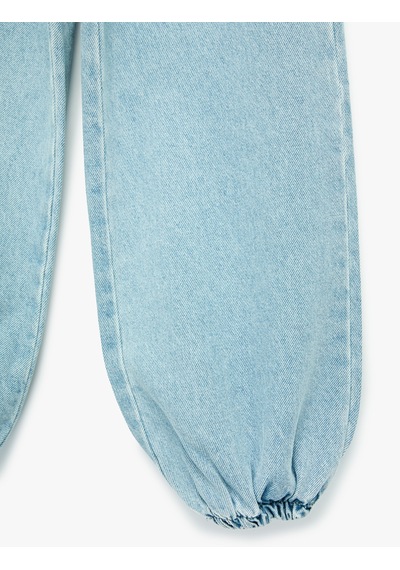 Koton Pamuklu Loose Fit Cepli Şalvar Denim Pantolon Lıght Indıgo 7wkg40029ad Açık Mavi