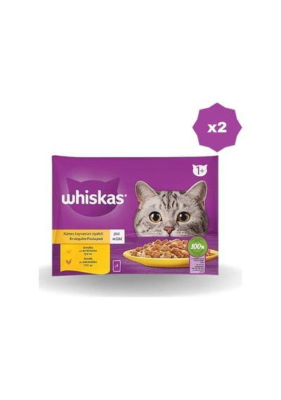 Whiskas Yaş Mama Poşet Kümes Hayvanları 340 Gr - 2 Adet
