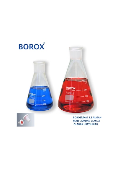 1000 Ml Erlen Şilifli Boyun N.S-Plastik Kapaklı -Erlenmeyer Flask