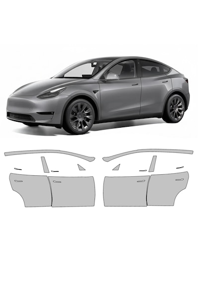 Tesla Model Y 2021 Juniper Orta Grup, Hazır Kesim, 210 Mikron Ppf Tpu, Şeffaf Boya Koruma Filmi