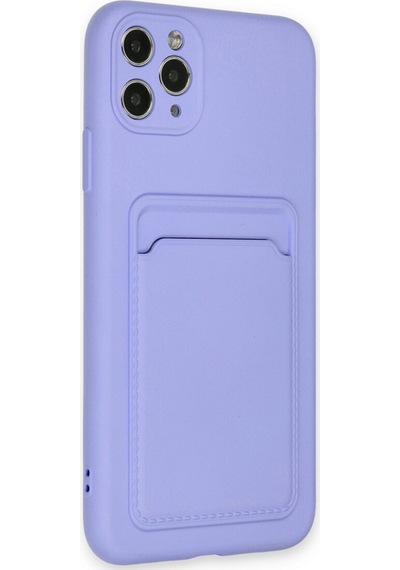 Apple Apple iPhone 11 Pro Max İçin Uyumlu Kart Ve Resim Bölmeli Soft Renkli Silikon Kapak