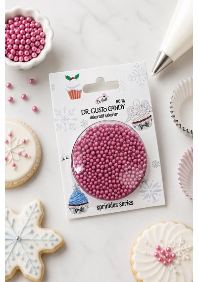 Dr. Gusto 2 Mm Pembe Boncuk Pasta Süsleme Şekeri