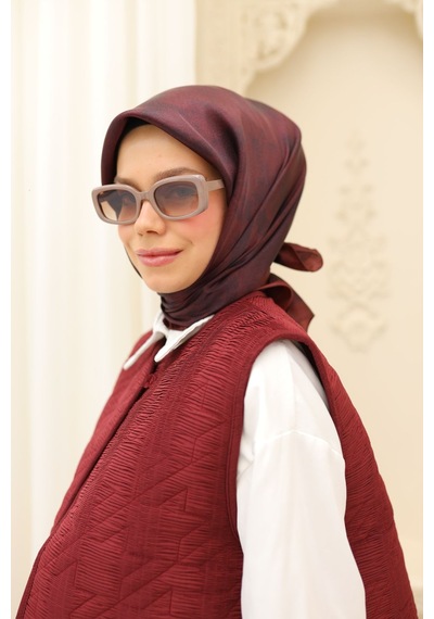 Silk Home Shiny Eşarp 75002-62 Kiremit Bordo, Koyu Bordo