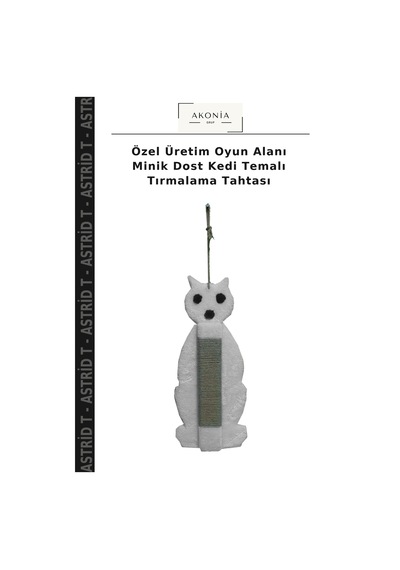Özel Üretim Oyun Alanı Minik Dost Kedi Temalı Tırmalama Tahtası
