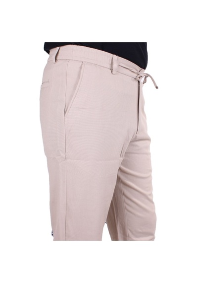 Dagoster Dmg23-619712 Bej Normal Bel Düz Paça Jogger Erkek Pantolon Bej
