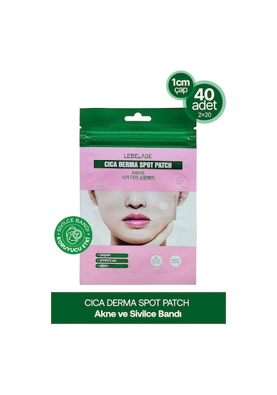 Lebelage Cica İçeren Akne ve Sivilce Bandı 40 adet Lebelage Cica Derma Spot Patch 40 pcs