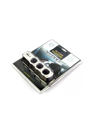 3'lü Araç Çakmaklık Çoklayıcı Usb Şarj Girişli 12v-24v Oto Çakmak Soketi Dönüştürücü