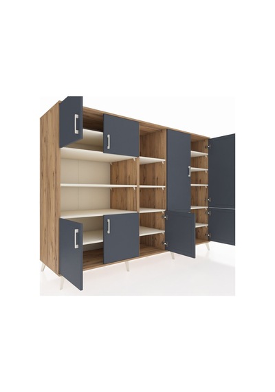 Kronos Dolap 14 Raflı 9 Kapaklı 220x59x163 Çam-antrasit/aytaşı Antrasıt/aytası - Atlas Çam Kronos Dolap 14 Raflı 9 Kapaklı 220x59x163 Çam-antrasit/aytaşı Antrasıt/aytası - Atlas Çam