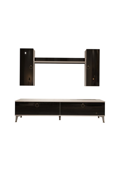 Decoraktiv Eko 7 Mdf Std Gold Tv Ünitesi Tv Sehpası Beyaz - Siyah